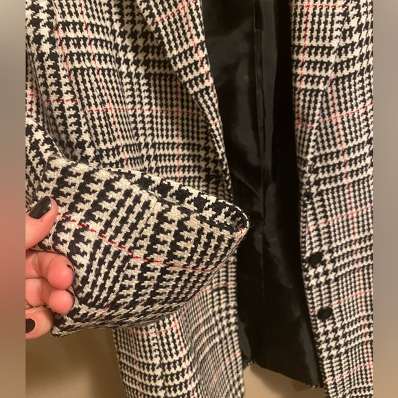 Vintage 90s Houndstooth Oversized Suit Jacket Blazer - Picture 9 of 10